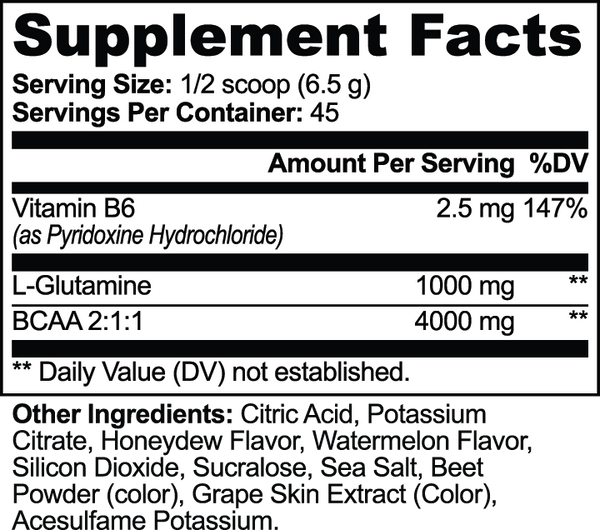 BCAA Post Workout Powder (Honeydew/Watermelon)