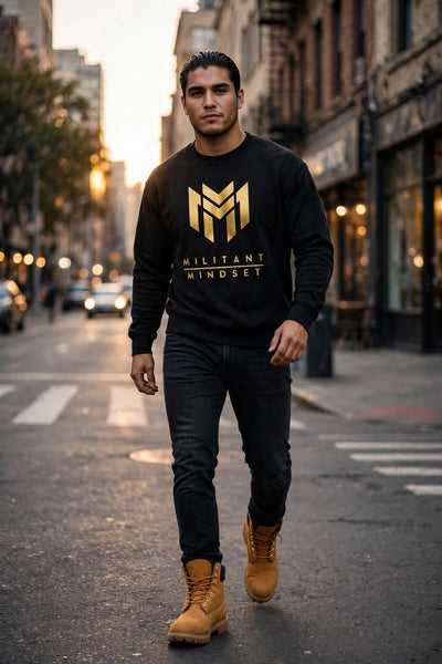 Militant Mindset Sweatshirt - Gold Logo (Various Colors)