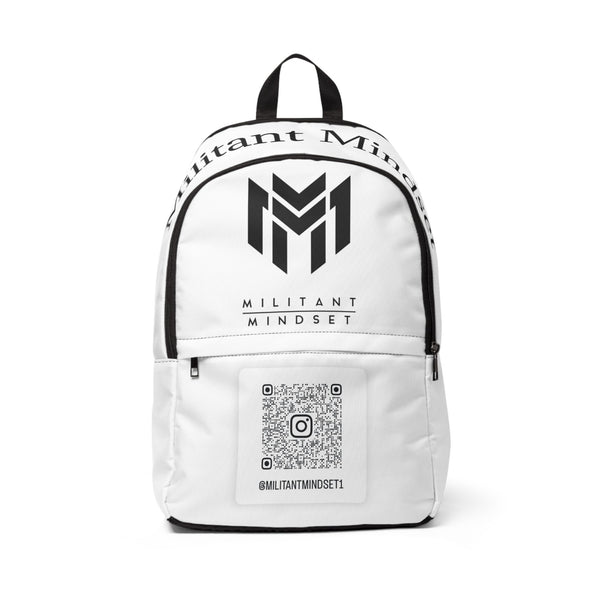 Militant Mindset Logo Backpack — QR Code Social Media Design