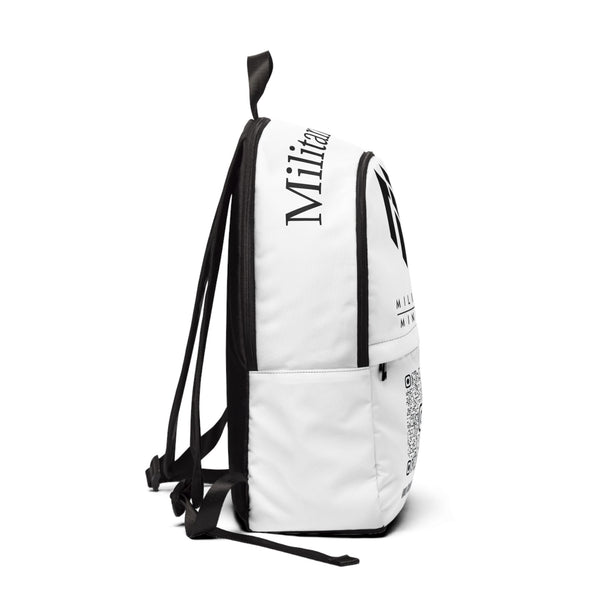 Militant Mindset Logo Backpack — QR Code Social Media Design