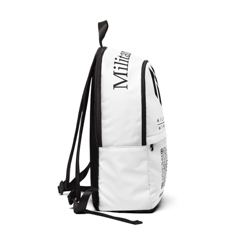 Militant Mindset Logo Backpack — QR Code Social Media Design