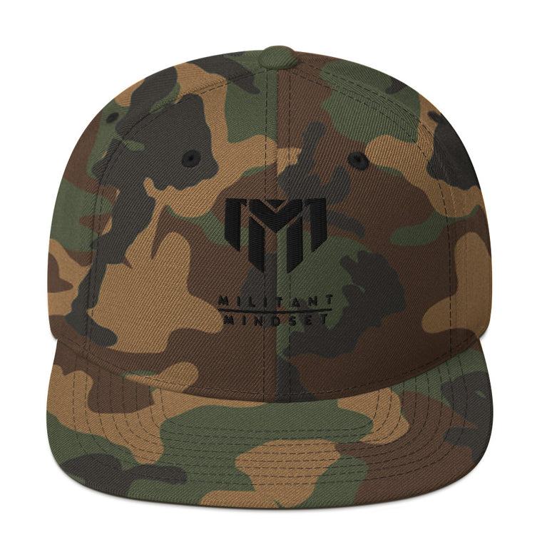 Militant Mindset Snapback - Camo / Black Logo