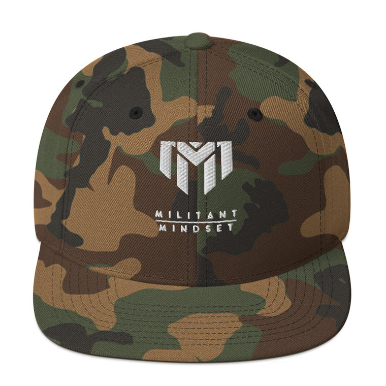 Militant Mindset Snapback - Camo / White Logo