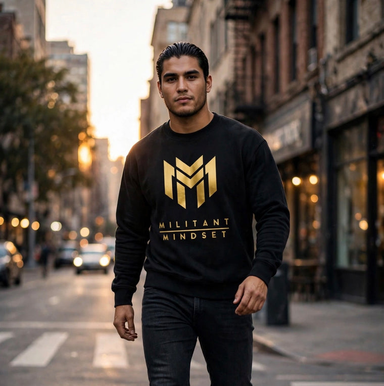 Militant Mindset Sweatshirt - Gold Logo (Various Colors)