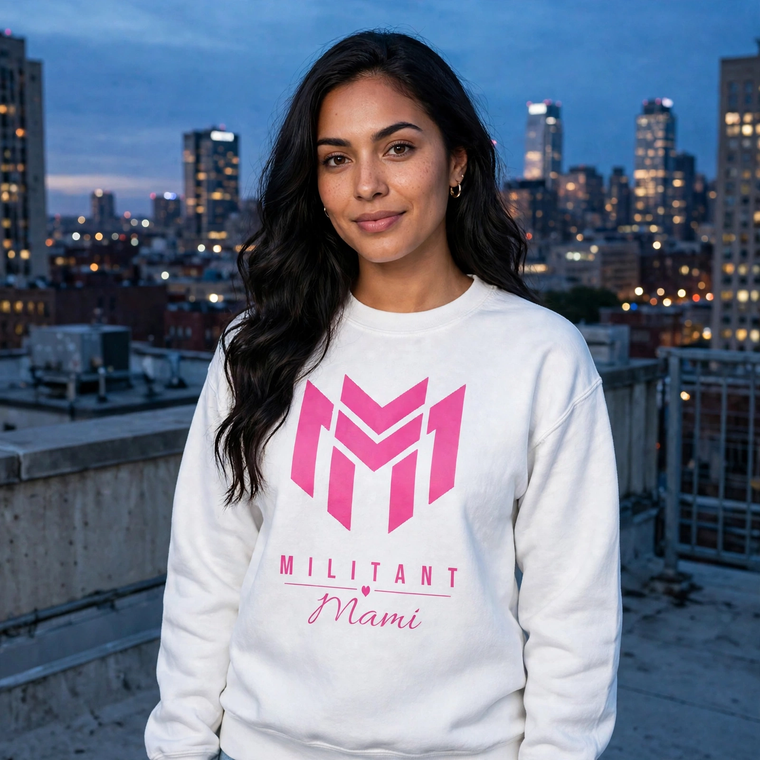 Militant Mami Sweatshirt - Pink Logo (Various Colors)