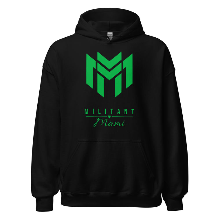 Militant Mami Hoodie - Green Logo