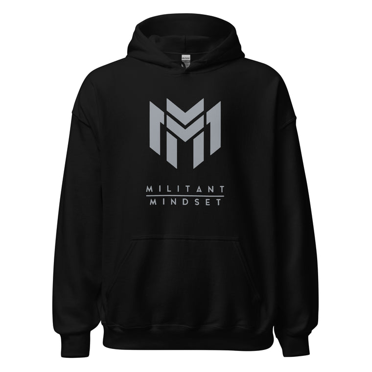Militant Mindset Hoodie - Heather Gray Logo