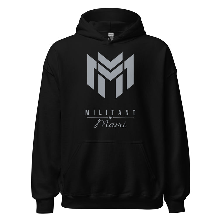 Militant Mami Hoodie - Heather Gray Logo