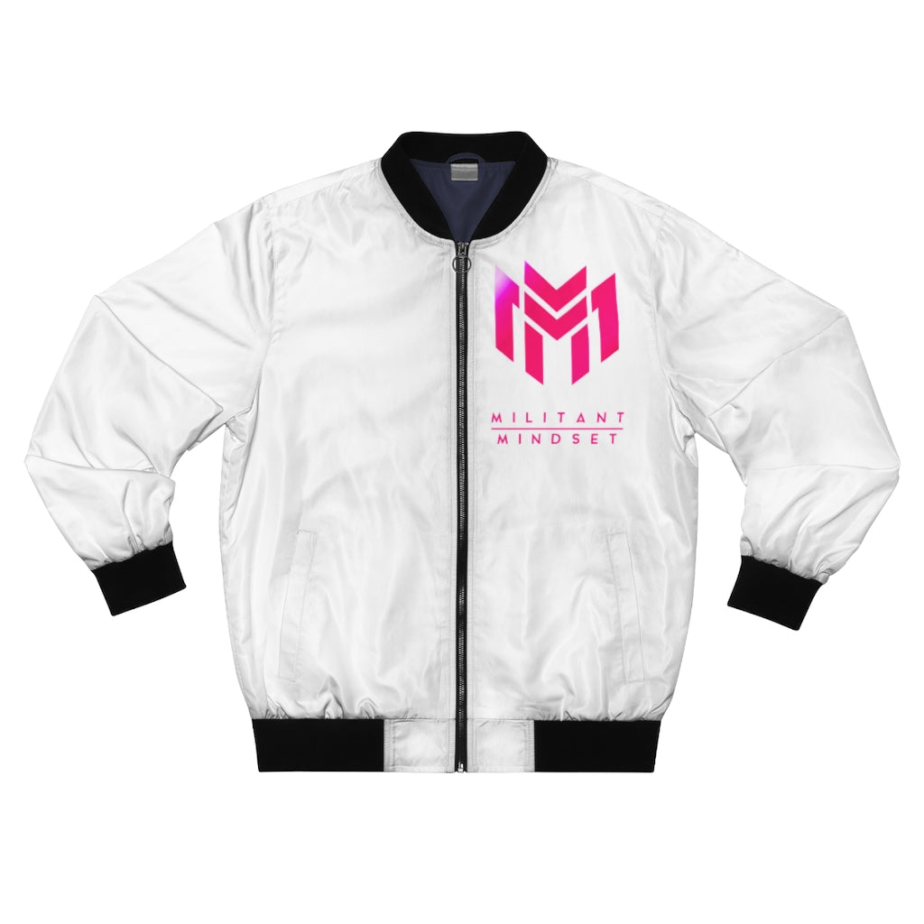 Women’s White & Hot Pink Bomber Jacket