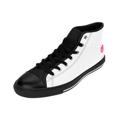 Women's White & Hot Pink High-top Sneakers