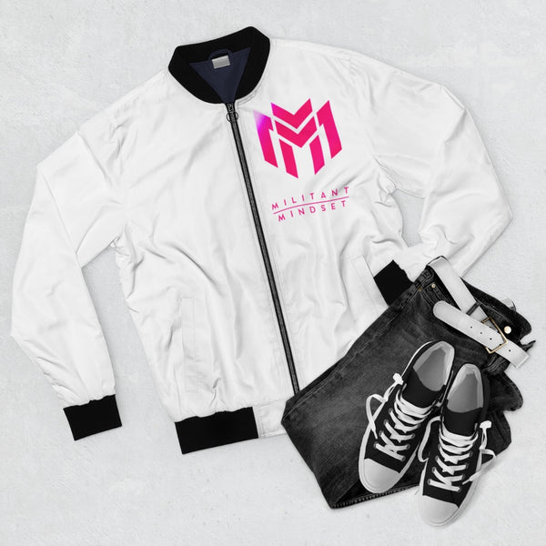 Women’s White & Hot Pink Bomber Jacket