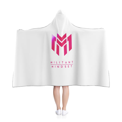 White & Pink Hooded Blanket